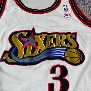 Champion Sixers Basketball Jersey - White, Gold, Blue